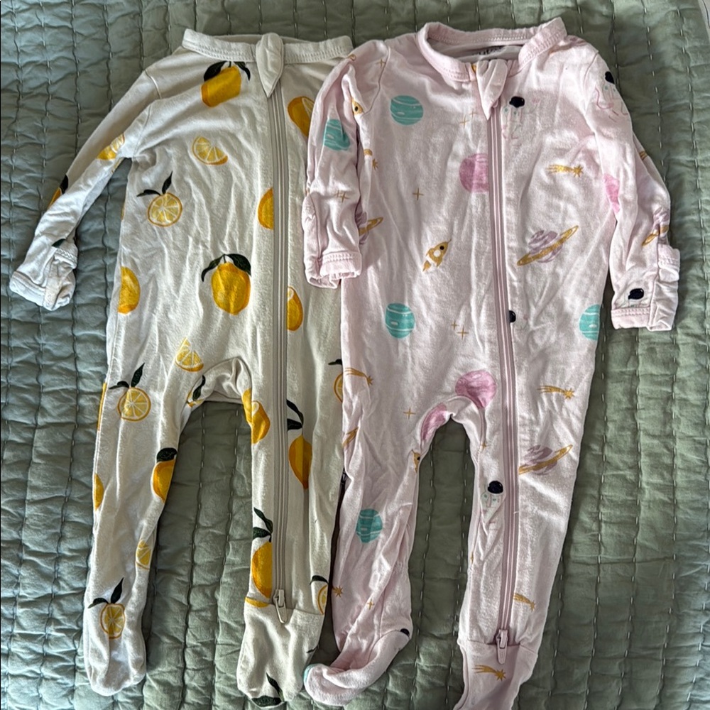 Kyte BABY Yellow and Pink Footies Soft One Pieces